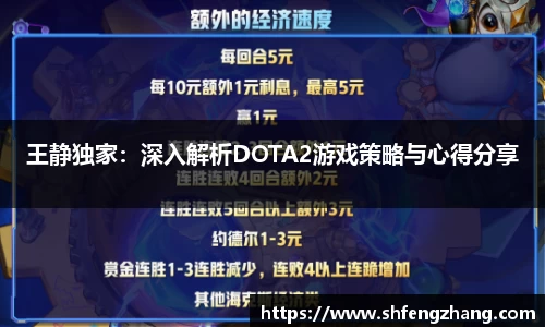 王静独家：深入解析DOTA2游戏策略与心得分享